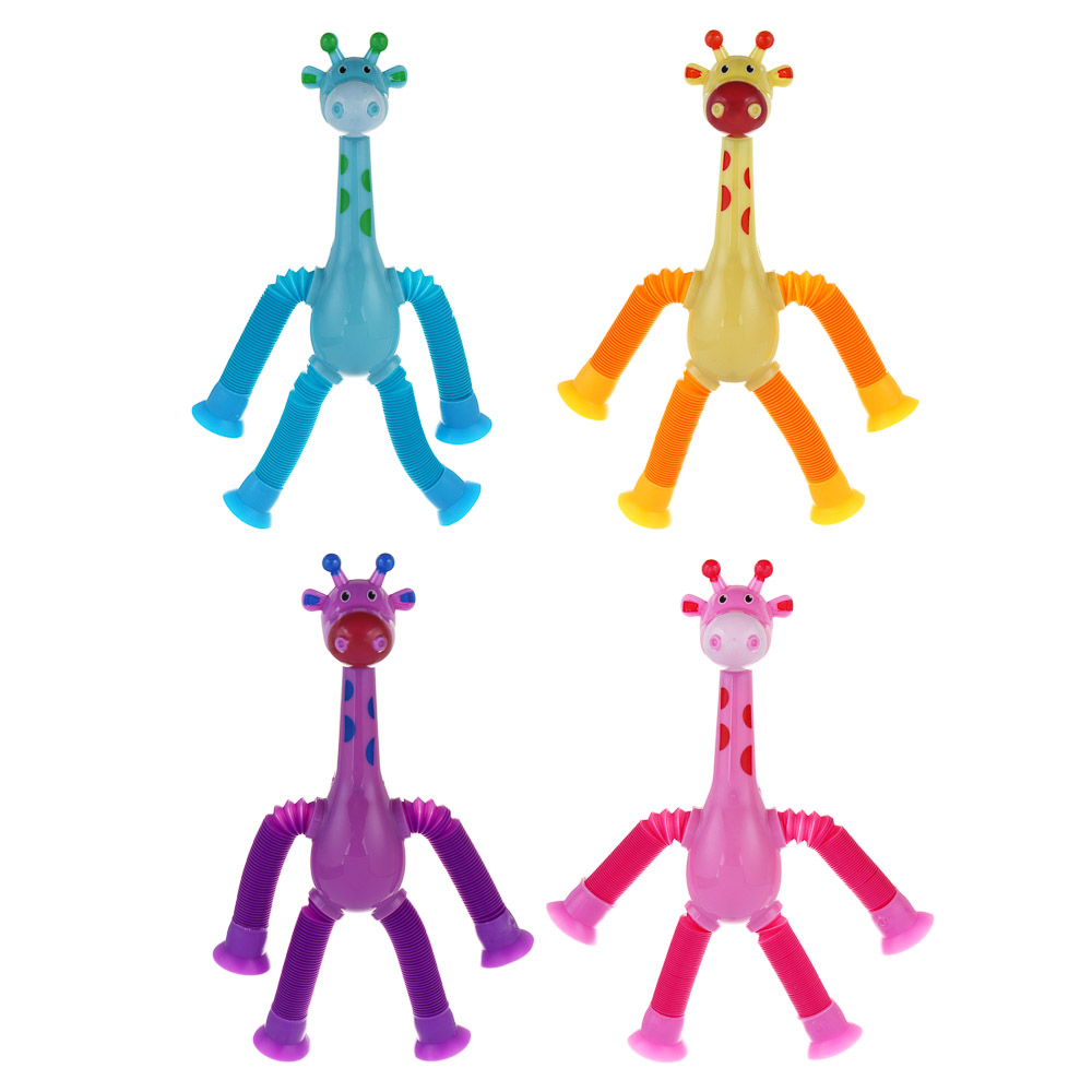 ИГРОЛЕНД Игрушка антистресс Pop tubes "Животные", 2хAG3, abs, pvc, свет, 18,5х14,5см, 3 дизайна, арт.№ 274-258