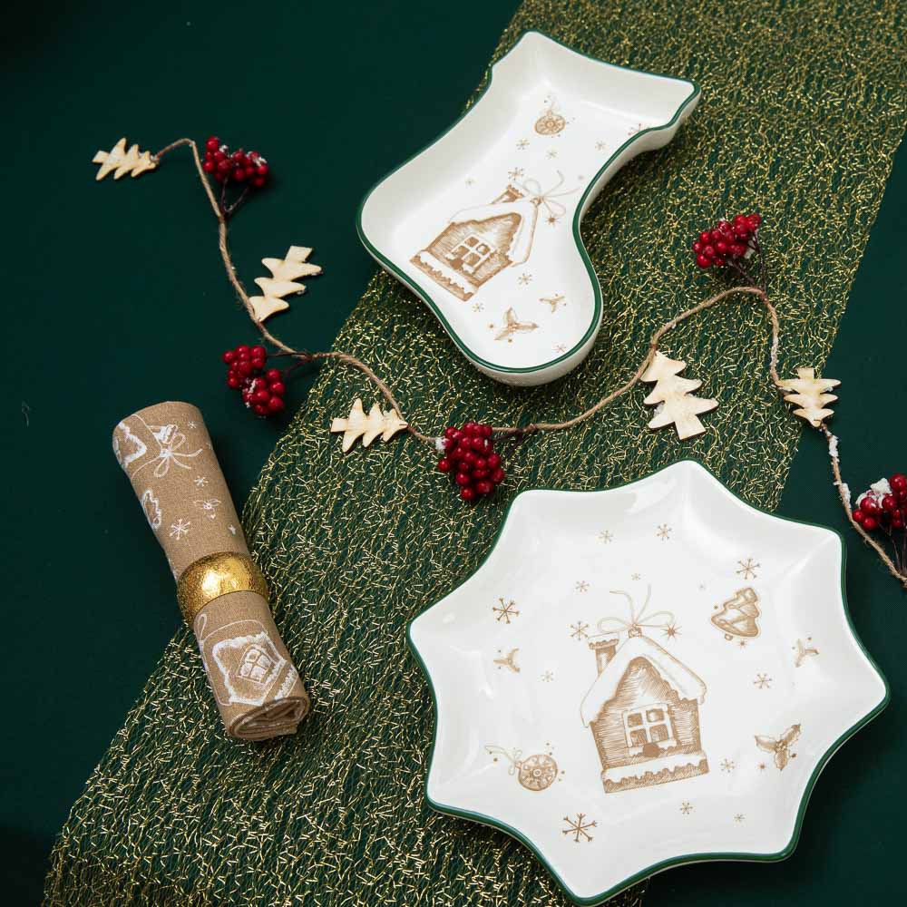 PROVANCE Пряничный домик Полотенце кухонное с люрексом, 85%хлопок 15%люрекс 40х60см, 190г/м, 2 цвета, арт.№ 492-111