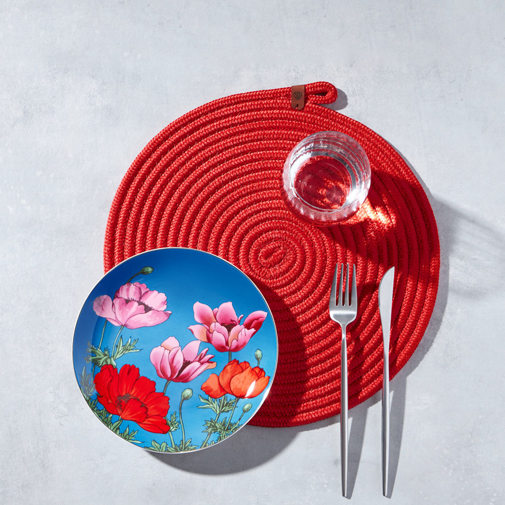 BY COLLECTION Карибы Подставка декоративная, d33см, 100% полиэстер, коралловый, арт.№ 496-022