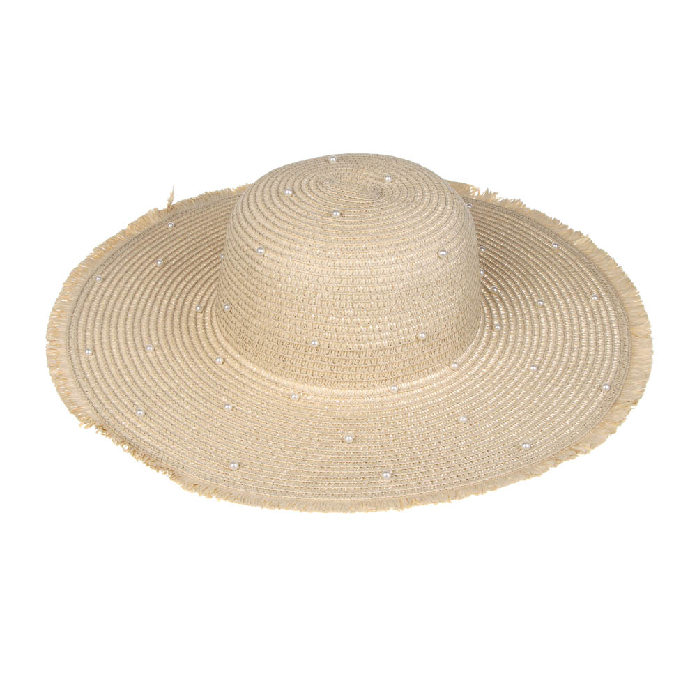 Шляпа женская с декором, р. 58, 100% целлюлоза, тм GALANTE, бежевая, арт.№ 314-101