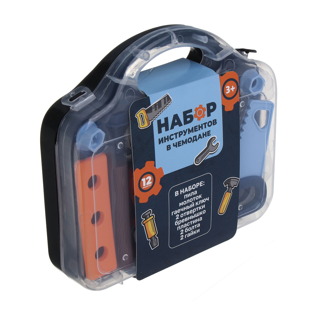 ИГРОЛЕНД Набор инструментов в чемоданчике, 12 предметов, ABS, 21,2х20х5 см, арт.№ 276-179