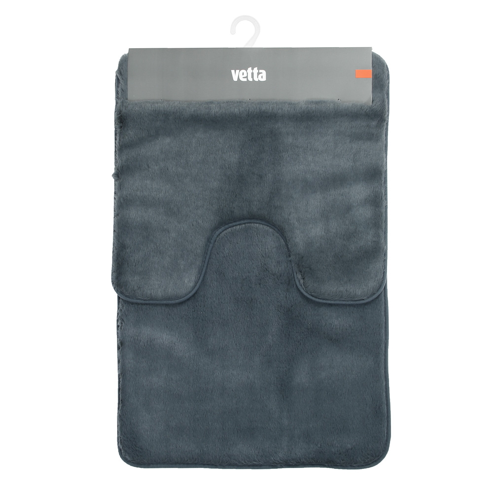 Набор ковриков для ванной комнаты тм VETTA Ленни, искусств.мех, полиэстер, 50x80см+50x50см, 2 цвета, арт.№ 462-681