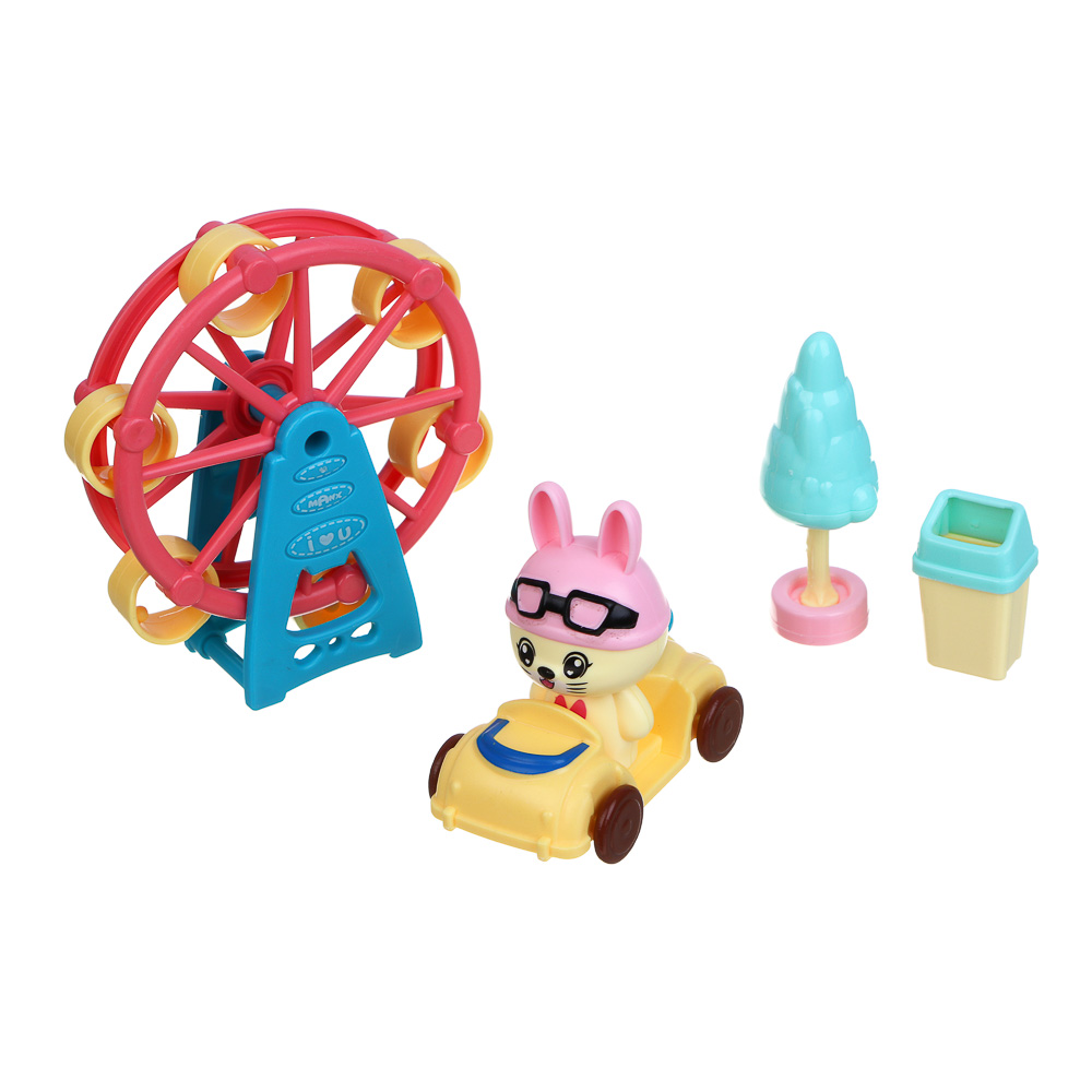 ИГРОЛЕНД Набор аксессуаров для питомца "Счастливая семья" Веселые зайчики, ABS,16,5х9х11,7см, 4 диз, арт.№ 295-259