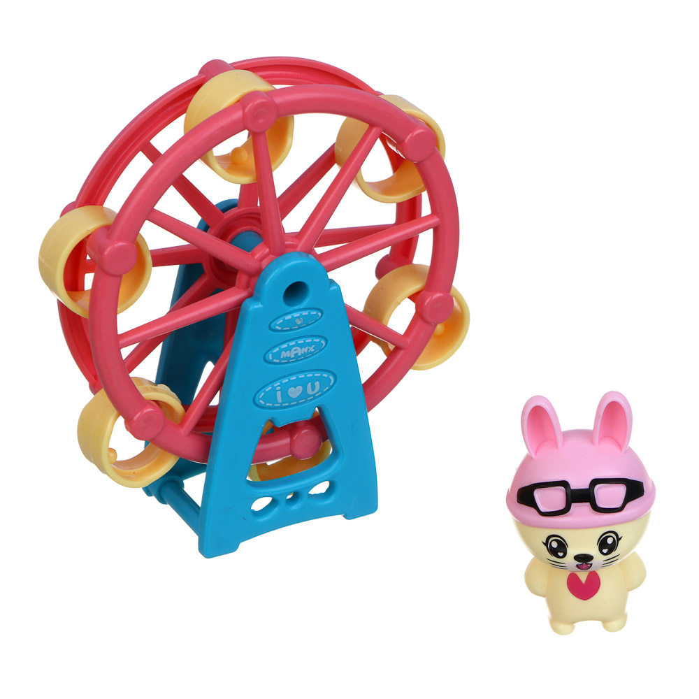 ИГРОЛЕНД Набор аксессуаров для питомца "Счастливая семья" Веселые зайчики, ABS,16,5х9х11,7см, 4 диз, арт.№ 295-259