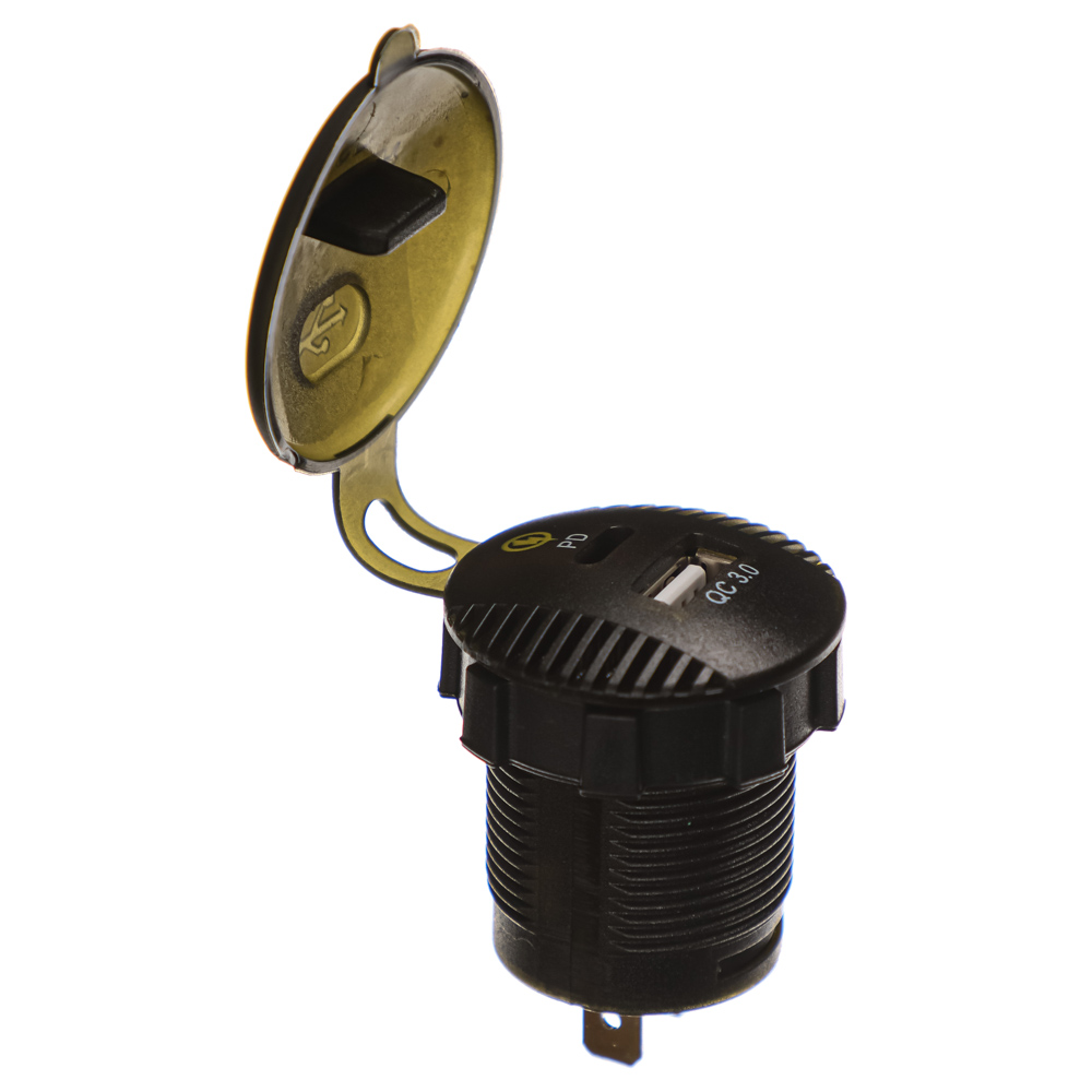 NG Автомобильное гнездо с USB-A USB QC3.0 и USB-C PD, 3А, арт.№ 738-038