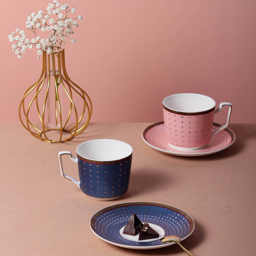 MILLIMI Твинс Набор чайный 2 пр., 300мл, 15см, костяной фарфор, микс 2 цвета, арт.№ 802-428