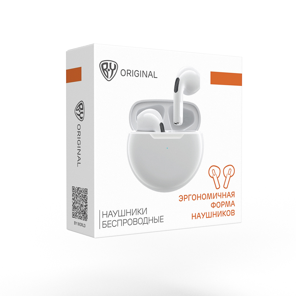 Наушники беспроводные TWS BY Promo LitePods, вкладыши, 28/150 mAh, BT:5.3, белый, арт.№ 410-267
