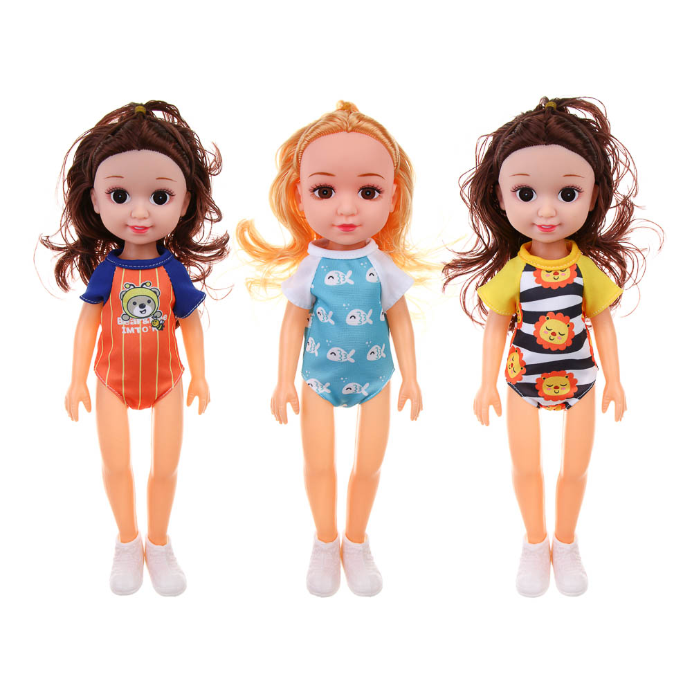 ИГРОЛЕНД Кукла 35 см с акс. "На пляж", PVC, PP, 20х6,2х34 см, 3 дизайна, арт.№ 436-124