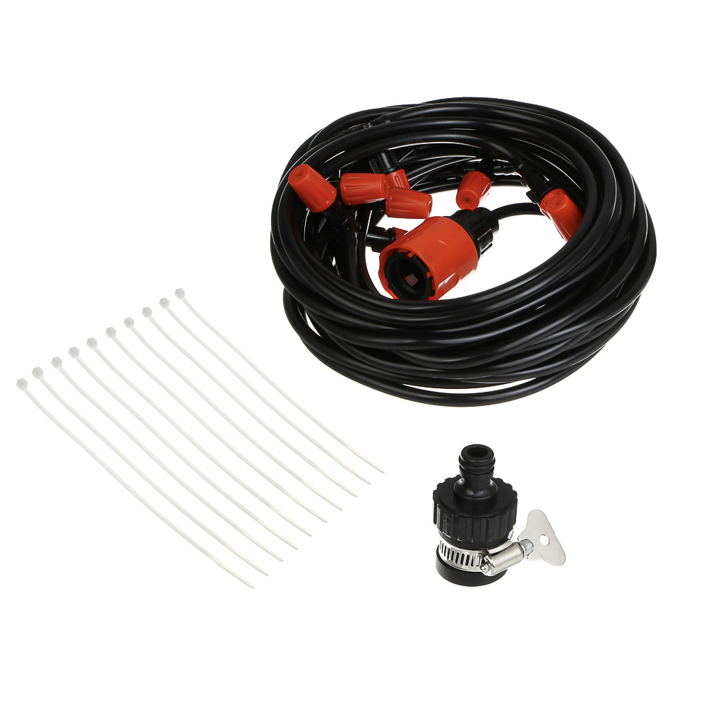 INBLOOM Система распыления туман (шланг-10м, распылитель 10шт., коннектор 1шт., штуцер 1шт.), ПВХ, арт.№ 167-007