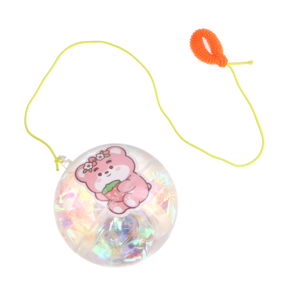 Игрушка мяч с блестками, каучук, PP, вода, d6,5см, 3хLR1130, 6 дизайнов, арт.№ 295-312