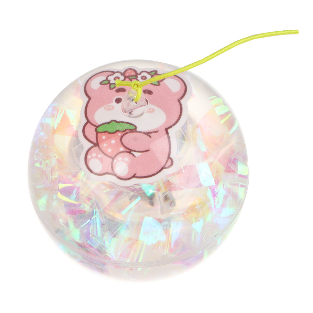 Игрушка мяч с блестками, каучук, PP, вода, d6,5см, 3хLR1130, 6 дизайнов, арт.№ 295-312