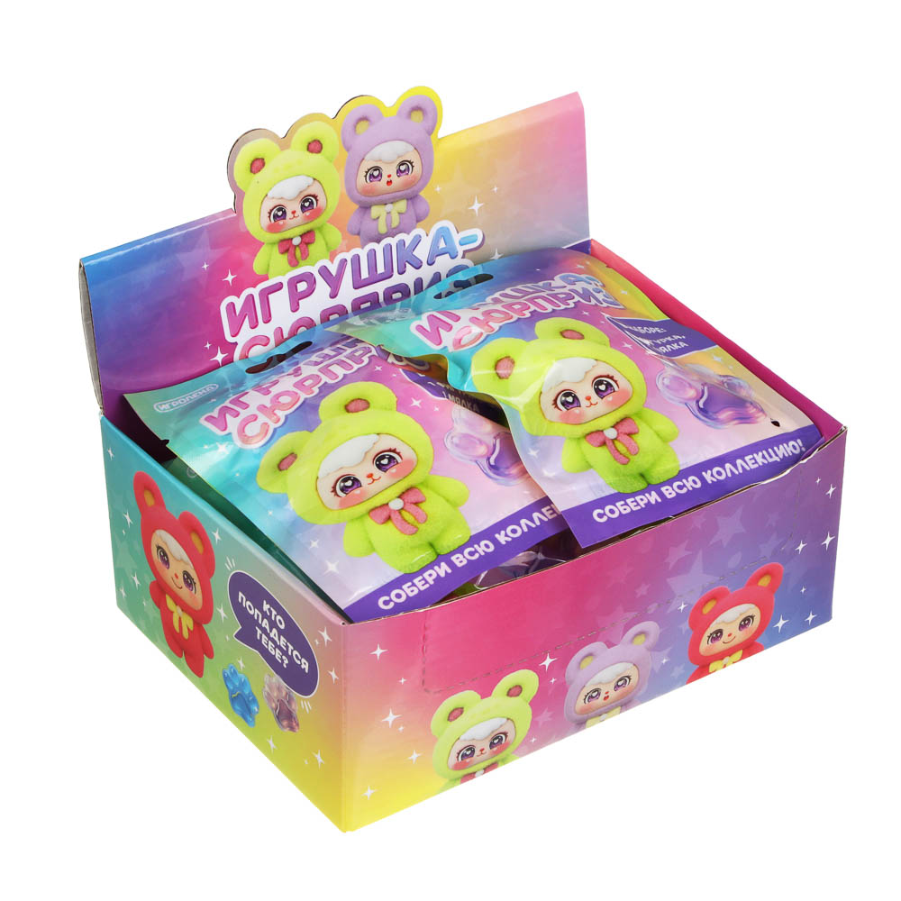 Игрушка сюрприз ИГРОЛЕНД, полистоун, TPR, флок, 10,5х14см, 9 дизайнов, арт.№ 274-301