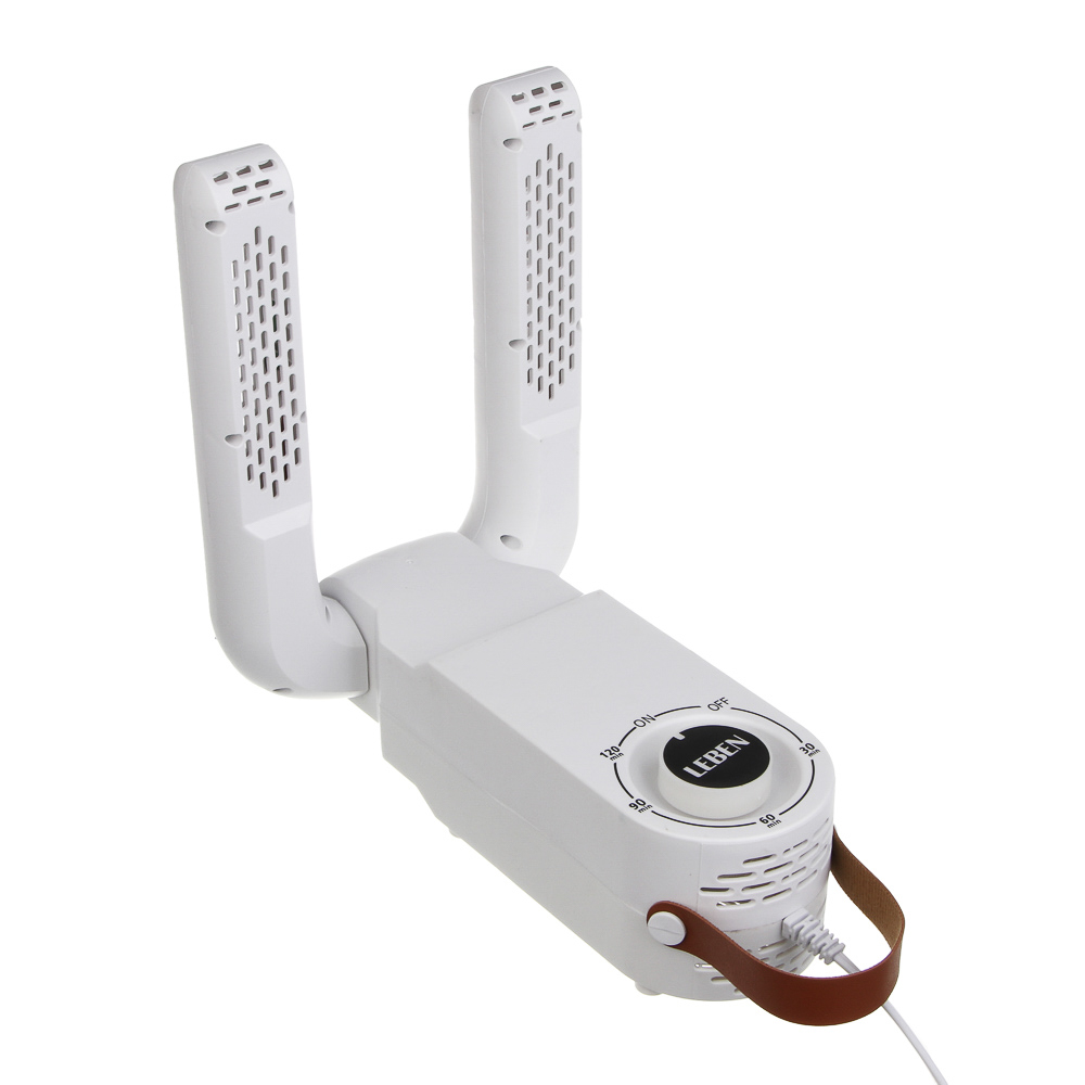 LEBEN Сушилка для обуви, от сети 220В, 150Вт, таймер, обдув, ультрафиолет, белый, арт.№ 248-012