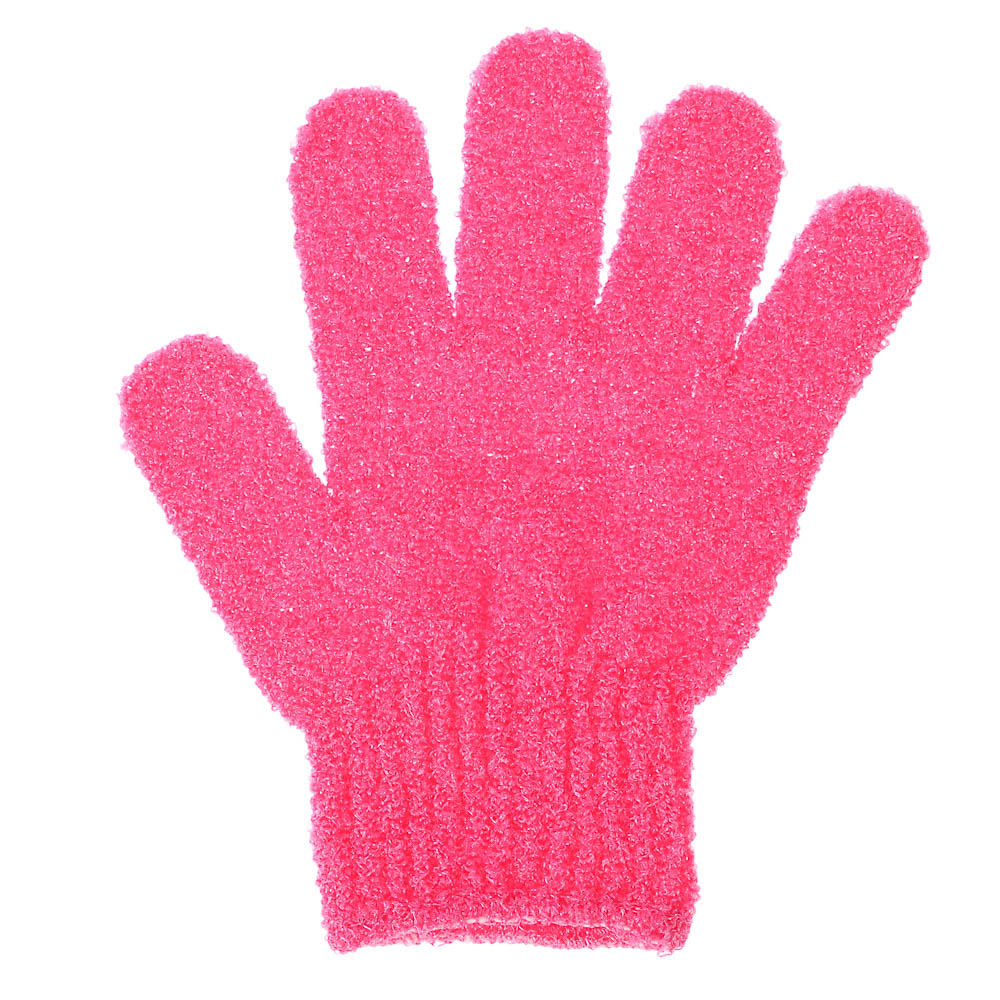 Мочалка перчатка тм ЮL с отшелушивающим эффектом, полиэстер, 18см, 5 цветов, МС24-06, арт.№ 361-150