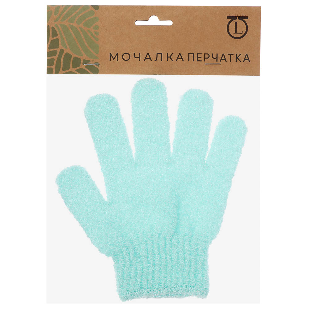Мочалка перчатка тм ЮL с отшелушивающим эффектом, полиэстер, 18см, 5 цветов, МС24-06, арт.№ 361-150