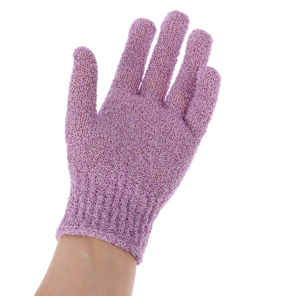 Мочалка перчатка тм ЮL с отшелушивающим эффектом, полиэстер, 18см, 5 цветов, МС24-06, арт.№ 361-150