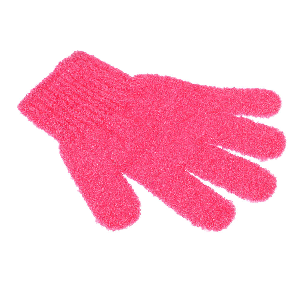 Мочалка перчатка тм ЮL с отшелушивающим эффектом, полиэстер, 18см, 5 цветов, МС24-06, арт.№ 361-150