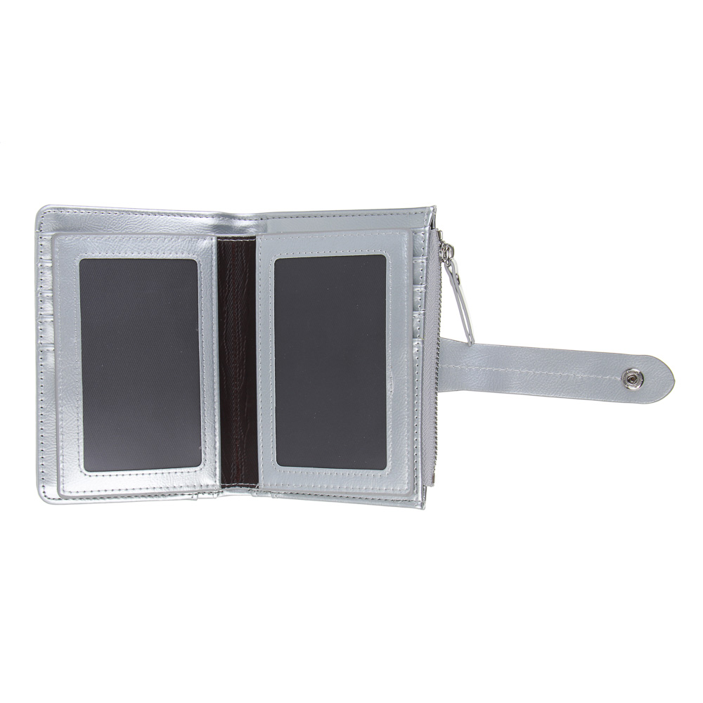 ЮL Анзелия Кошелек женский для купюр, карт и монет на кнопке, полиуретан, 14x10x3 см, 2 цвета, КЖ24-17, арт.№ 303-033