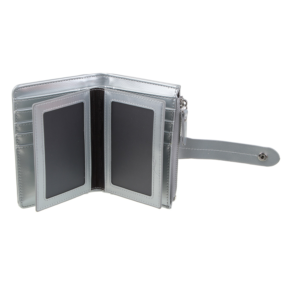 ЮL Анзелия Кошелек женский для купюр, карт и монет на кнопке, полиуретан, 14x10x3 см, 2 цвета, КЖ24-17, арт.№ 303-033