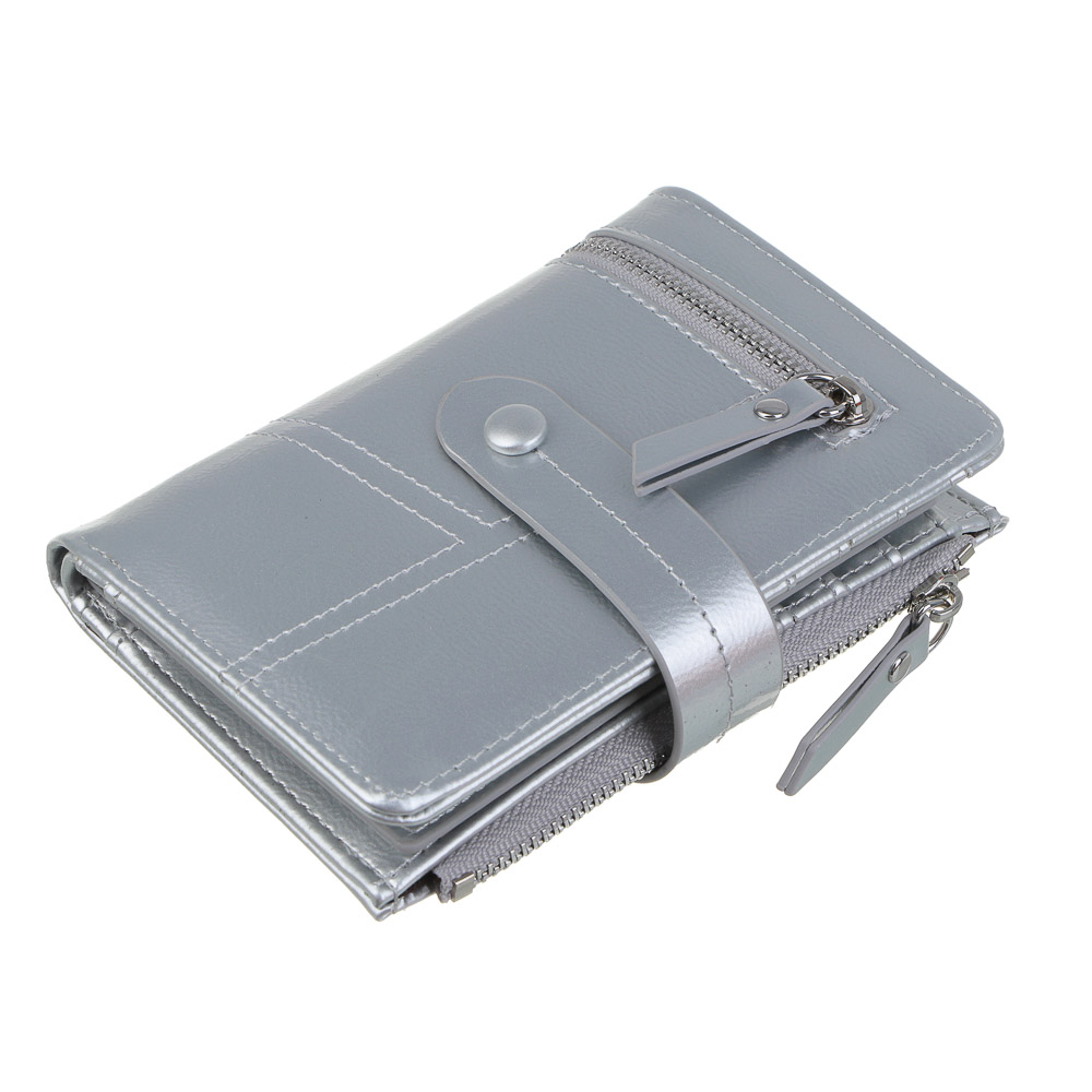 ЮL Анзелия Кошелек женский для купюр, карт и монет на кнопке, полиуретан, 14x10x3 см, 2 цвета, КЖ24-17, арт.№ 303-033