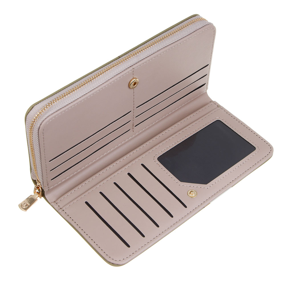 ЮL Астирия Кошелек для карт, купюр и монет с отделением на молнии ПУ, 19х9,5х2,5 см, 2 цвета, КЖ24-20, арт.№ 303-034