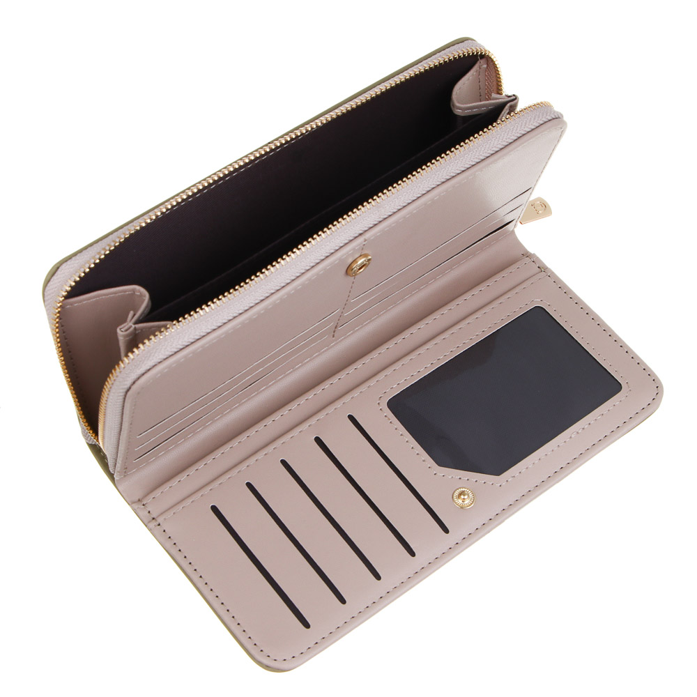 ЮL Астирия Кошелек для карт, купюр и монет с отделением на молнии ПУ, 19х9,5х2,5 см, 2 цвета, КЖ24-20, арт.№ 303-034