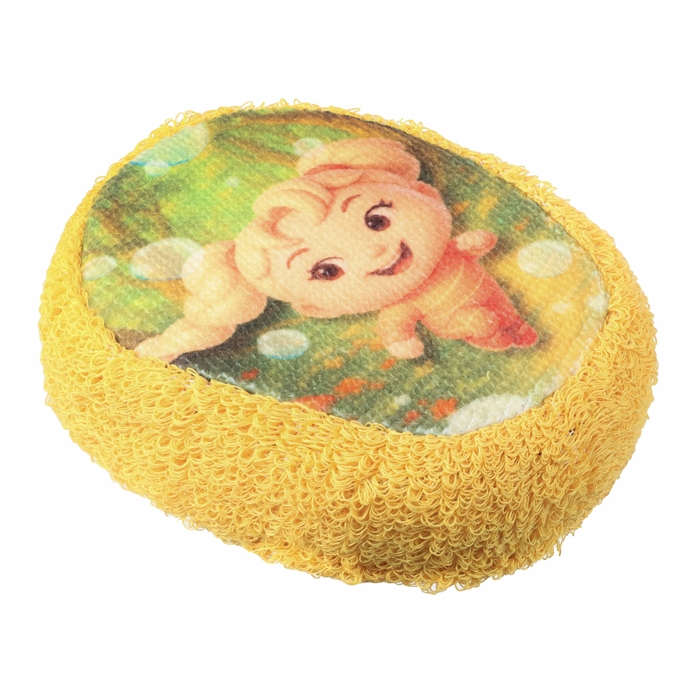 Мочалка-губка детская BY Русские Супергерои, размер 13x10x3см, пенополиуретан, 100% хлопок, 0+, арт.№ 361-161