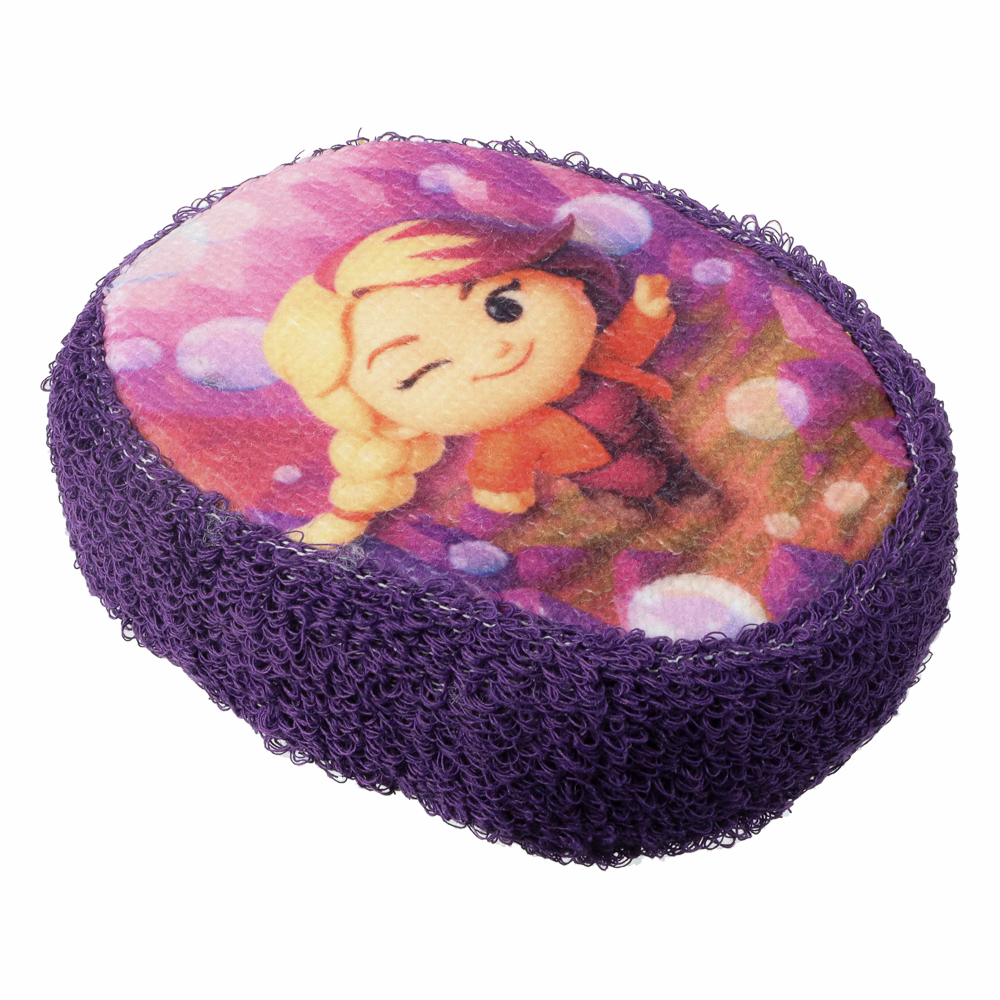 Мочалка-губка детская BY Русские Супергерои, размер 13x10x3см, пенополиуретан, 100% хлопок, 0+, арт.№ 361-161