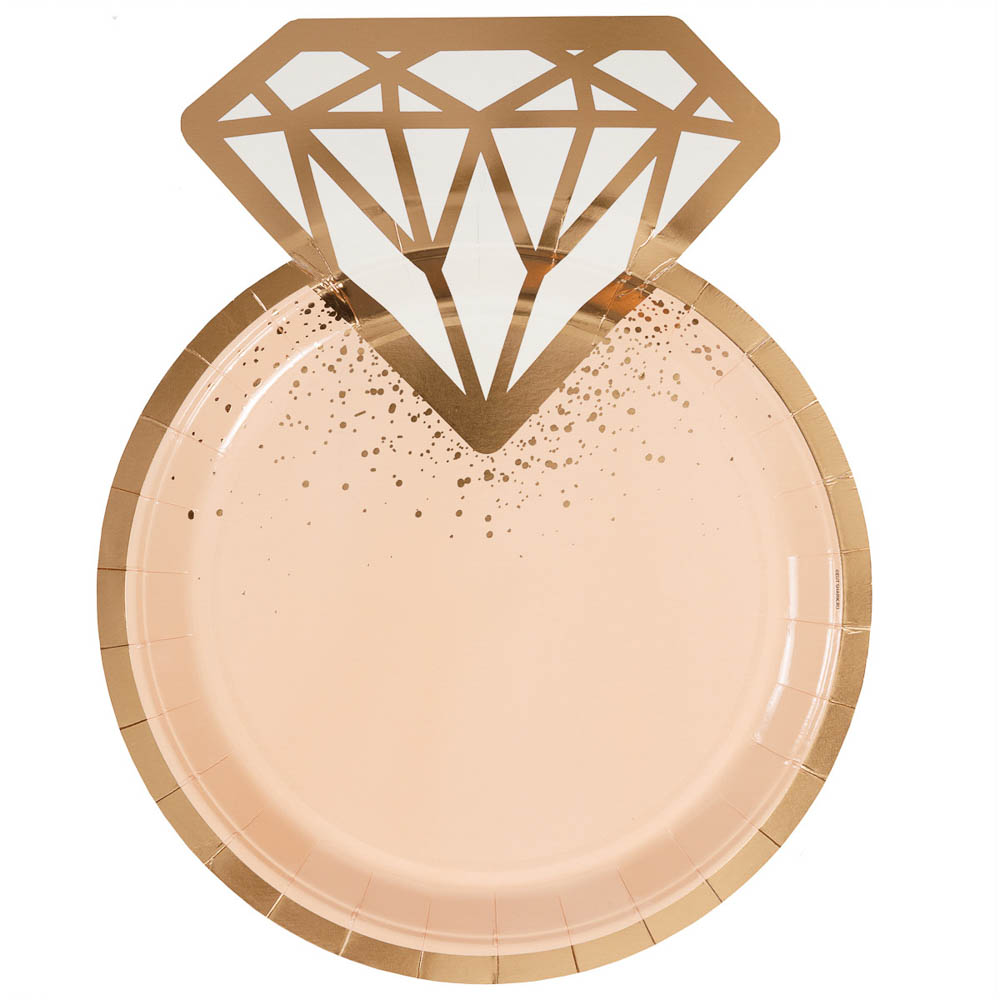 Тарелка фигур Свадьба LUX Peach 6шт, 25см в асс, арт.№ 530-422