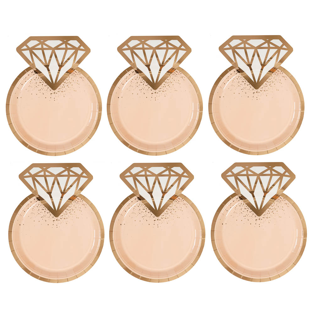 Тарелка фигур Свадьба LUX Peach 6шт, 25см в асс, арт.№ 530-422