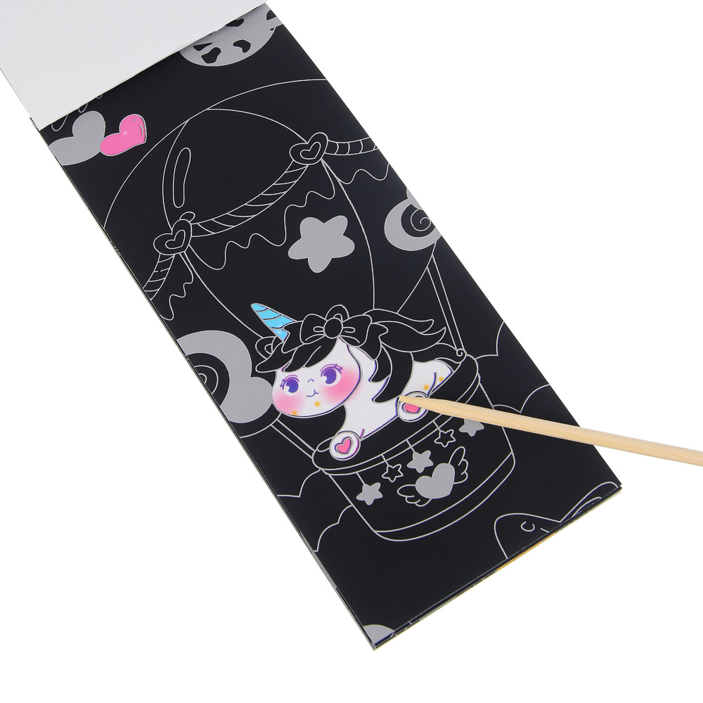 ХОББИХИТ Блокнот-гравюра с цветным фоном, 8 страниц, бумага, дерево, 8х19см, 4 дизайна, арт.№ 281-278