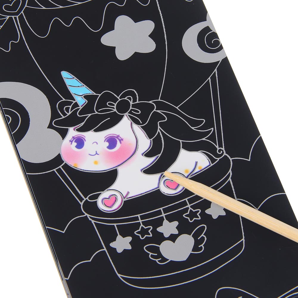 ХОББИХИТ Блокнот-гравюра с цветным фоном, 8 страниц, бумага, дерево, 8х19см, 4 дизайна, арт.№ 281-278