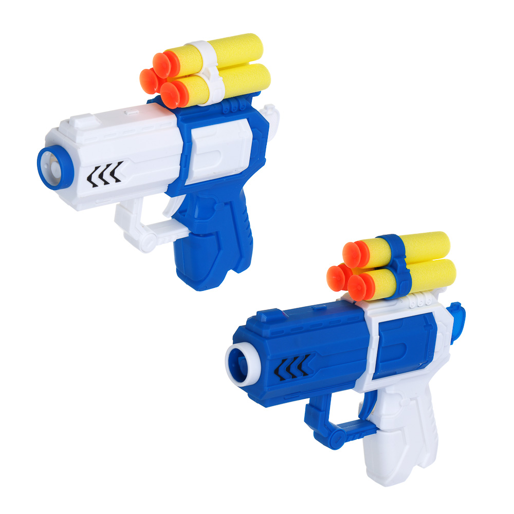 ИГРОЛЕНД Пистолет "Суперстрелок" с присосками 3 шт, ПП, ЭВА, 15х4х26,4 см, 2 дизайна, арт.№ 261-768