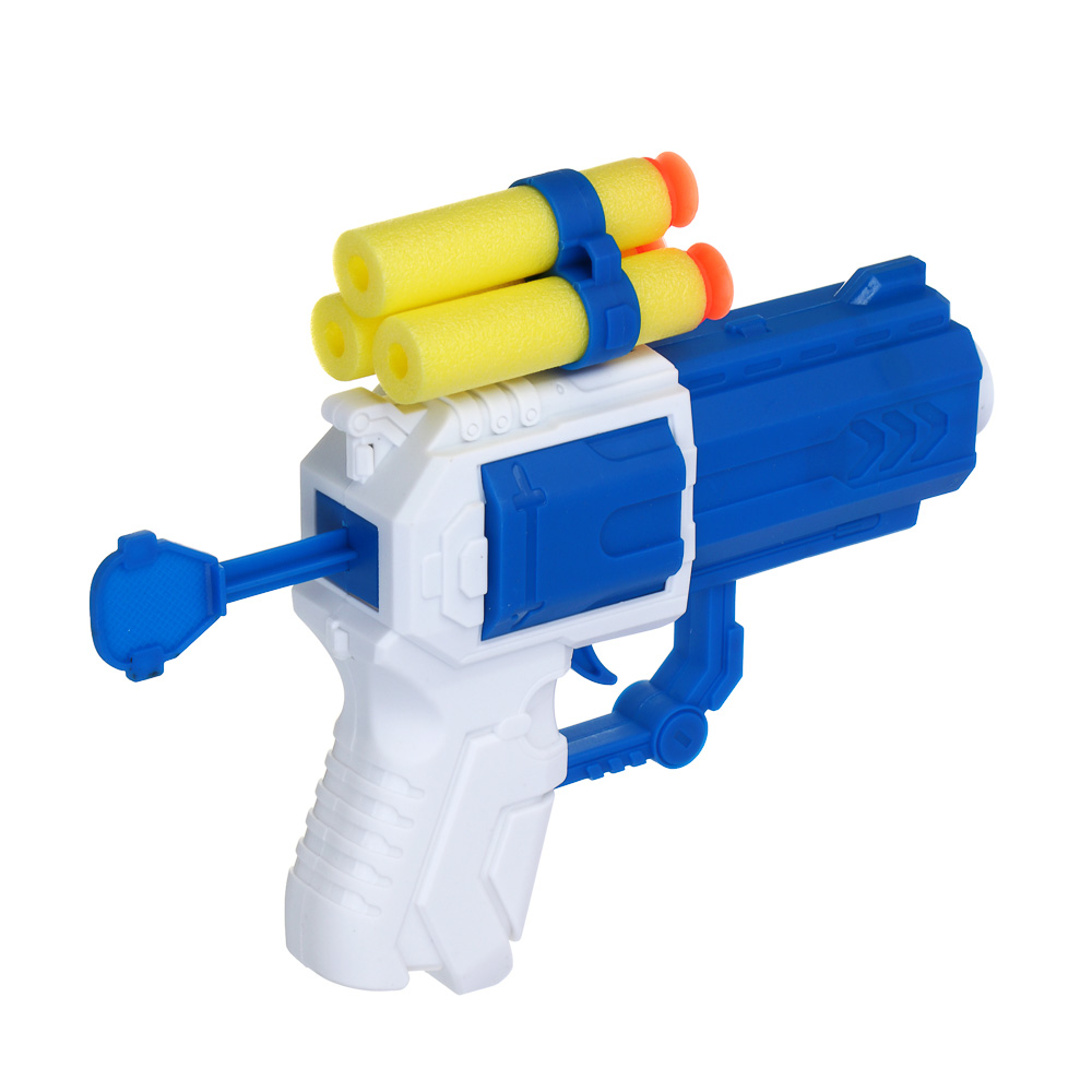 ИГРОЛЕНД Пистолет "Суперстрелок" с присосками 3 шт, ПП, ЭВА, 15х4х26,4 см, 2 дизайна, арт.№ 261-768