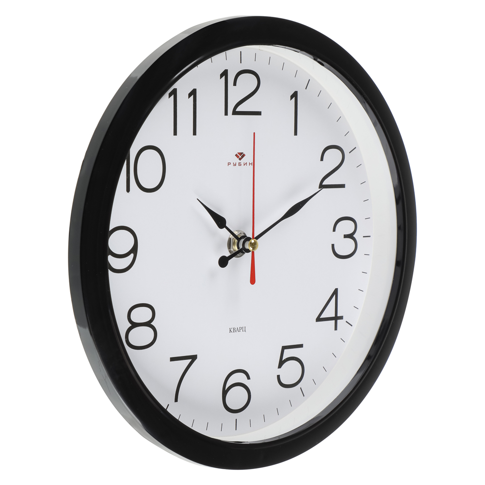 Часы настенные круг d=22см, корпус черный "Классика", арт.2222-328, арт.№ 581-378