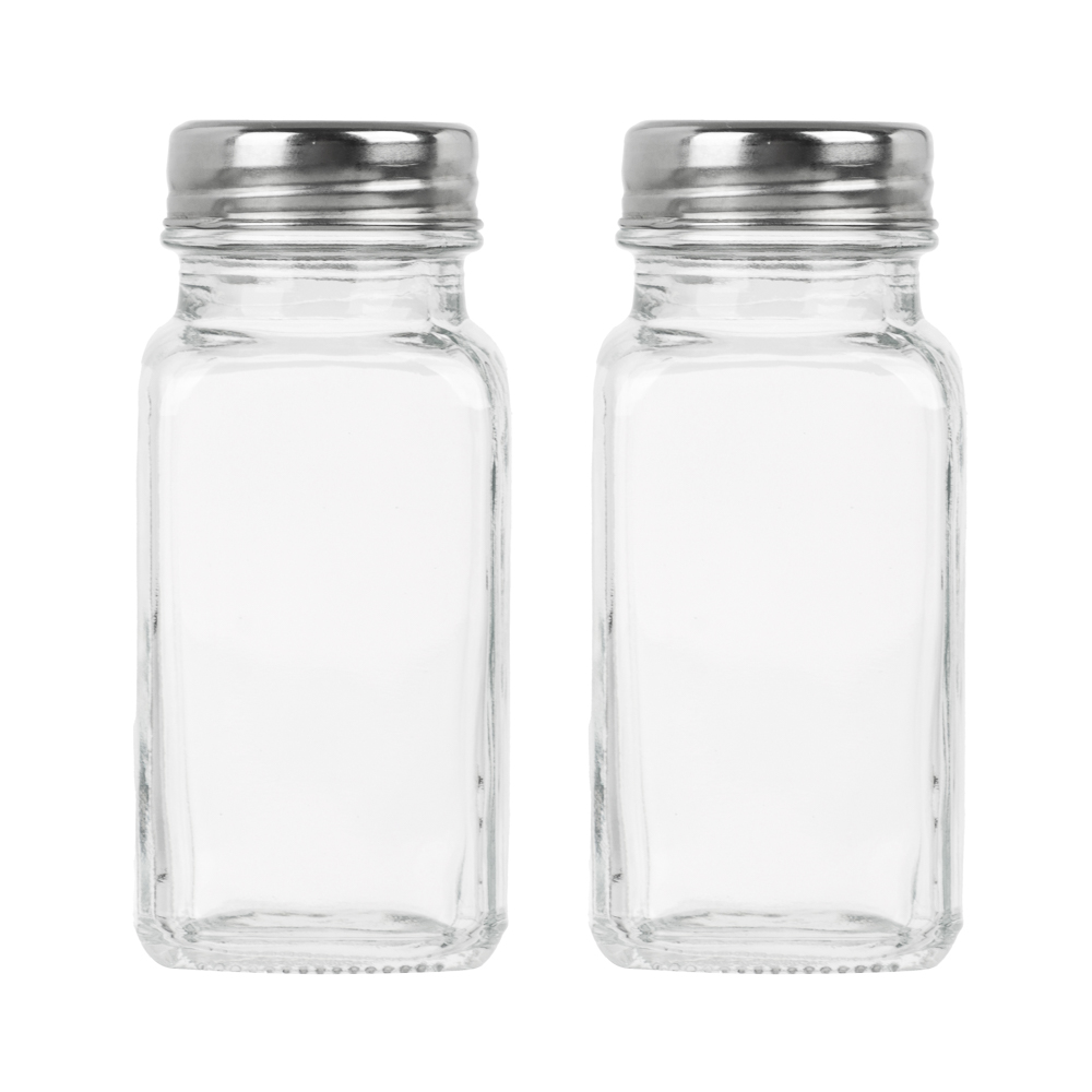 Набор Банок 2шт для соли и перца, стекло, нерж.сталь 4.2x9.3см 80мл, арт.№ 828-339