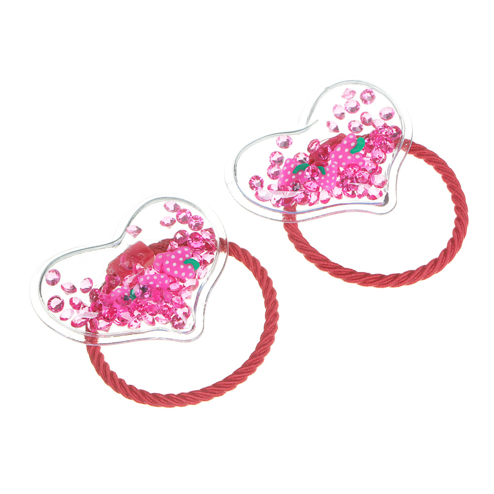 BERIOTTI Набор детских резинок для волос 2шт, ПУ, ПВХ, полиэстер, 3-3.5см, 2 дизайна, арт.№ 322-235