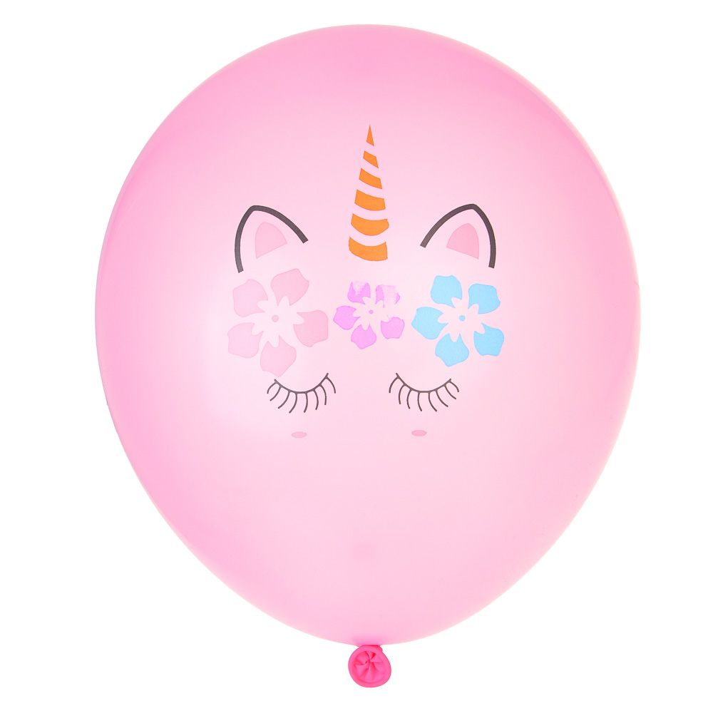 FNtastic Набор воздушных шаров, 6 шт, 12" с цветным рисунком "Единороги", 4 цвета, арт.№ 518-055