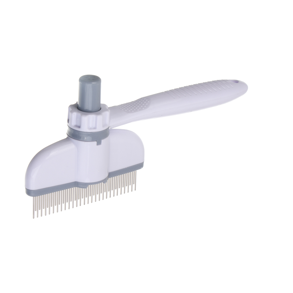 Расческа для животных с кнопкой удаления шерсти тм VETTA, пластик, металл, 18 см, арт.№ 273-591