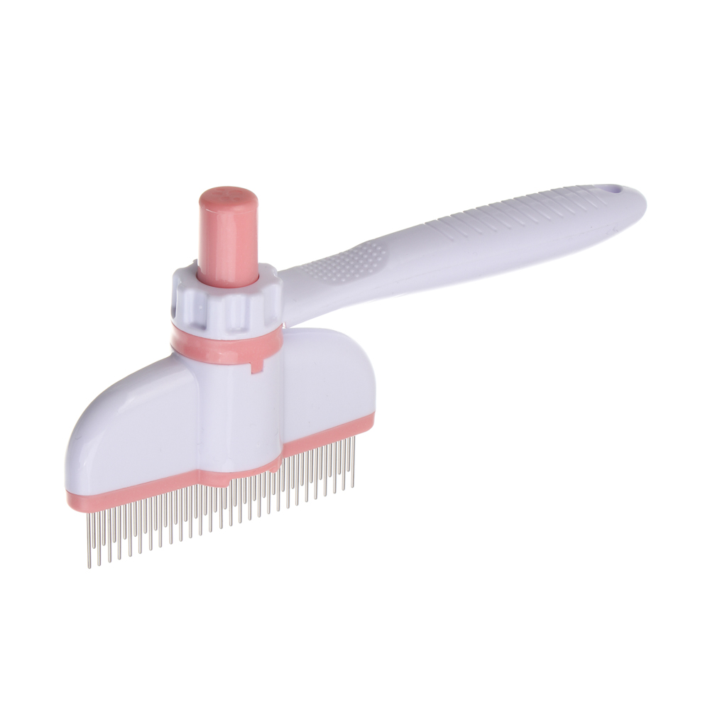 Расческа для животных с кнопкой удаления шерсти тм VETTA, пластик, металл, 18 см, арт.№ 273-591