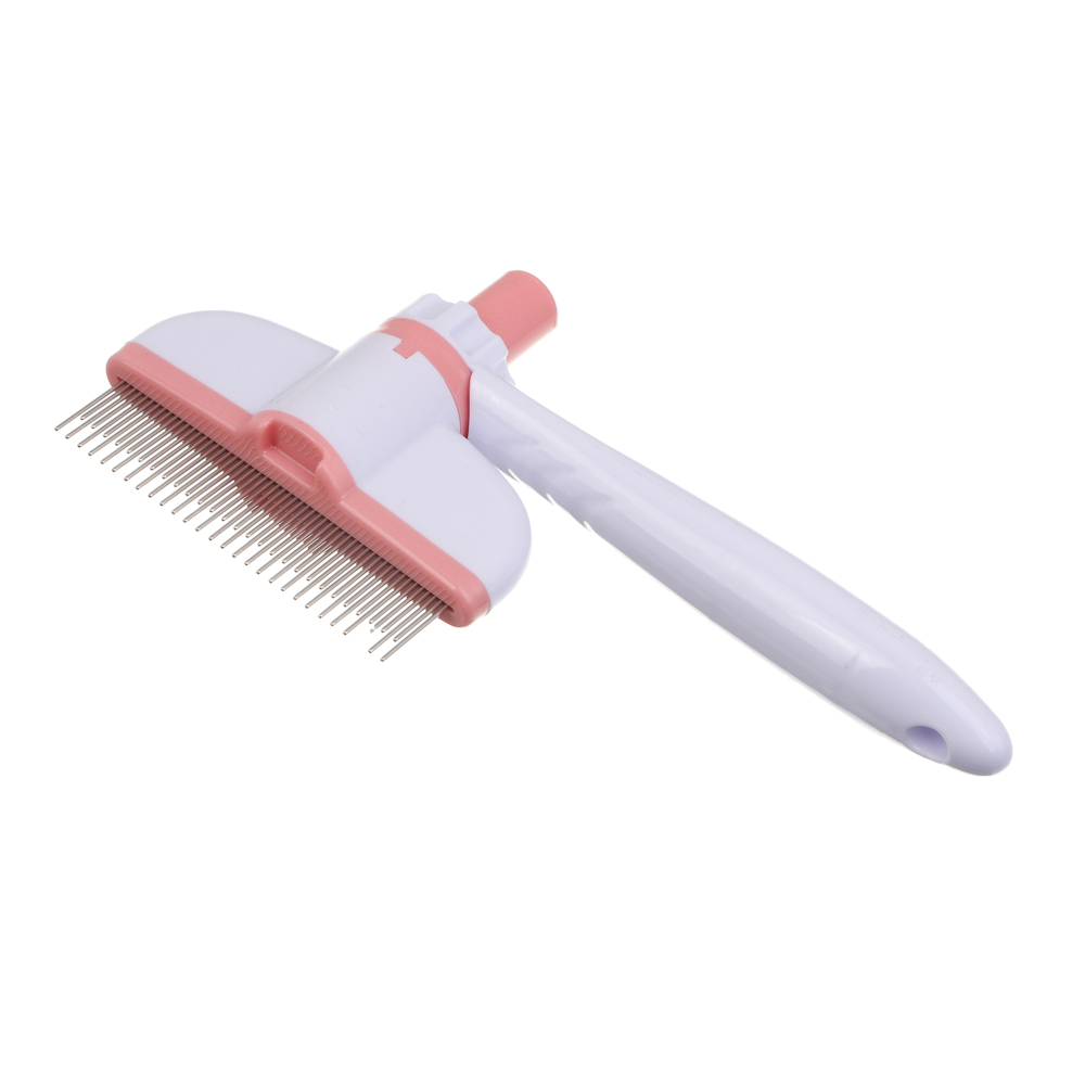 Расческа для животных с кнопкой удаления шерсти тм VETTA, пластик, металл, 18 см, арт.№ 273-591