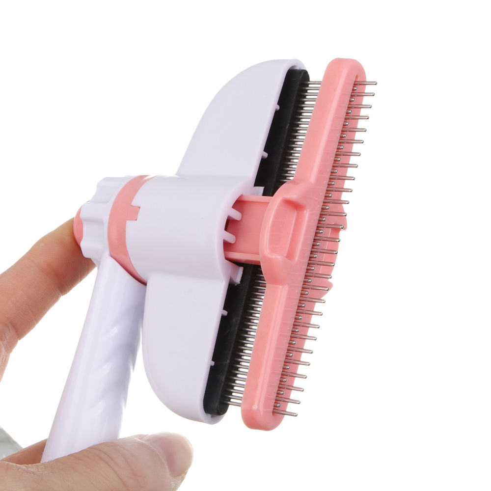 Расческа для животных с кнопкой удаления шерсти тм VETTA, пластик, металл, 18 см, арт.№ 273-591