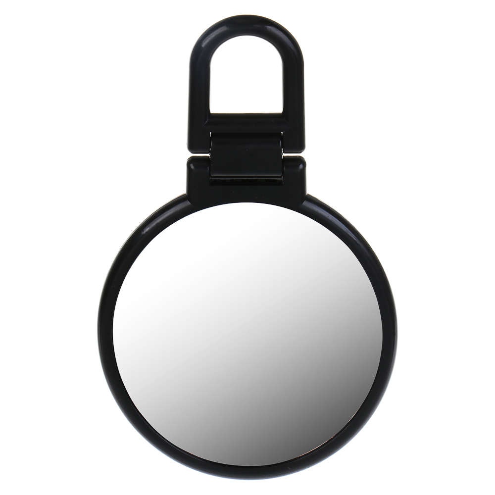 Зеркало настольное складное тм ЮНИLOOK Леон, зум х1,х2, пластик, стекло, 15,5х9,3х0,8см, черный, арт.№ 301-276