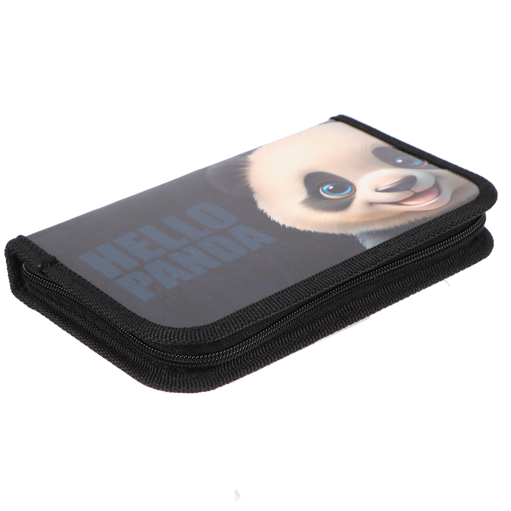 Пенал школьный жесткий прямоугольный "Панда/Рэйсинг Тим ", 1 отделение, 19х11,5 см, ламинированный картон, арт.№ 524-244