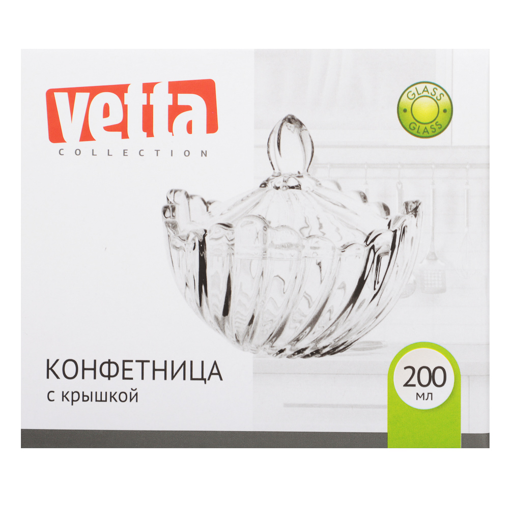VETTA Конфетница с крышкой 200мл, 11х10см, стекло, арт.№ 877-713