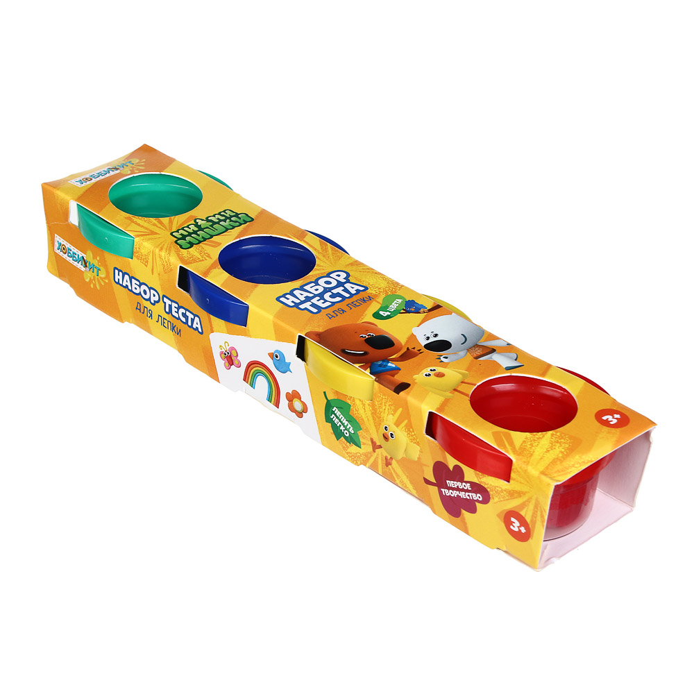 ХОББИХИТ Набор теста на растительной основе "Мимимишки", 4 банки х 35г, 4 цвета, арт.№ 289-157