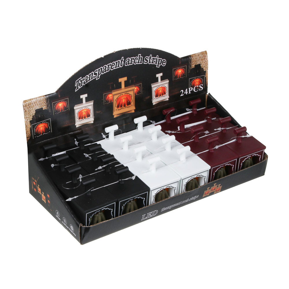 СНОУ БУМ Светильник декоративный LED в виде камина, 4,9x3,2х6,9см, PP, 3хAG10, 1 режим, 3 дизайна, арт.№ 392-096