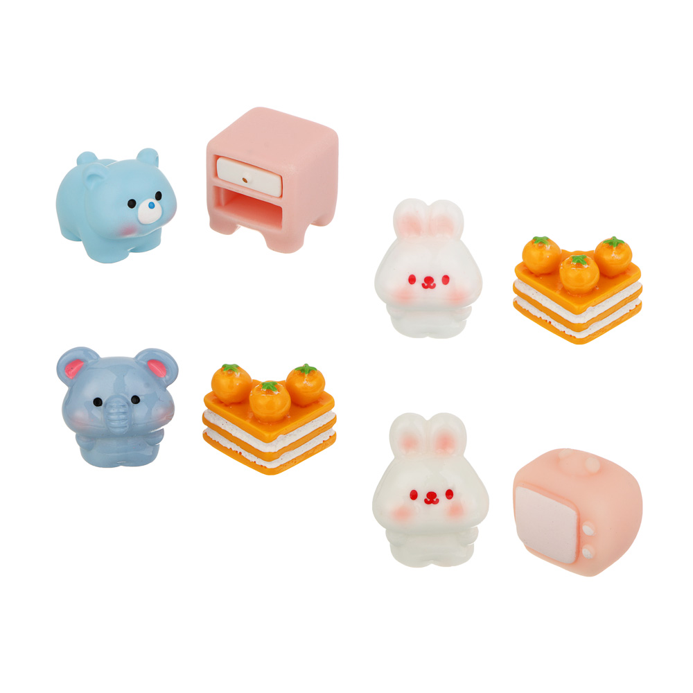 Игрушка сюрприз "Зверушки" с аксессуаром, ИГРОЛЕНД, полистоун, 9х12 см, 10-12 видов, арт.№ 274-302