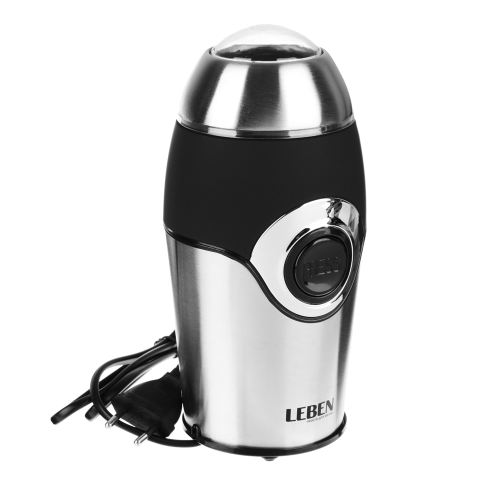 LEBEN Кофемолка 200Вт, загрузка 50гр, металл, soft touch, арт.№ 286-028
