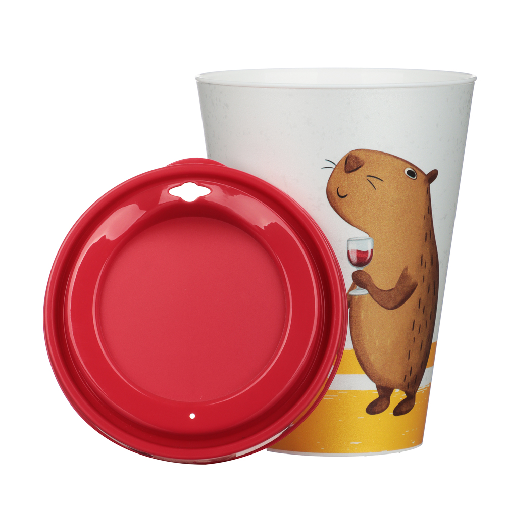 Стакан с крышкой 420 мл, пластик, дизайн в ассортименте, арт.№ 861-343